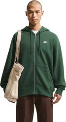 Nike Bluza męska Nike Club BB FZ Hoodie zielona FN3861 323 M. Zielone bluzy męskie Nike, m, bez wzorów, bez ramiączek, bez kaptura. Za 323.98 zł.