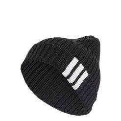 Czapka typu beanie z 3 paskami. Białe czapki damskie Adidas, bez wzorów, z dzianiny, eleganckie. Za 109.00 zł.