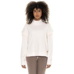 Leone 1947 Warm Touch Women, bluza, Rundhalsausschnitt und Strickeinsätzen. Białe bluzy damskie LEONE 1947 APPAREL, bez wzorów, sportowe, bez ramiączek, bez kaptura. W wyprzedaży za 191.56 zł.