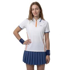 Damska techniczna tenisowa koszulka polo Siroko Player-W White. Białe bluzki damskie SIROKO, l, bez wzorów, z tkaniny, sportowe, bez kołnierzyka, bez ramiączek. Za 127.00 zł.
