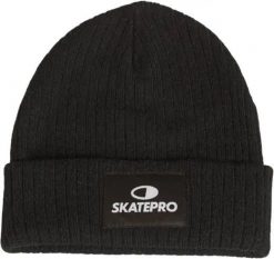 Odzież Beanies unisex SkatePro V2 Czapka Skate - Black. Czarna czapki damskie SKATEPRO, bez wzorów, z materiału. Za 75.99 zł.