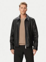 HUGO Kurtka skórzana Liro 50568644 Czarny Regular Fit. Czarne kurtki męskie Hugo, m, bez wzorów, ze skóry, bez kaptura. Za 2,599.00 zł.