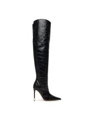 Elisabetta Franchi Kozaki SA-05L-58E2-V850 Czarny. Czarne kozaki damskie Elisabetta Franchi, bez wzorów, ze skóry, bez obcasa, na szpilce, bez zapięcia. Za 3,689.00 zł.