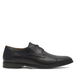 Półbuty Lasocki. Czarne buty wizytowe męskie Lasocki, bez wzorów, bez obcasa, bez zapięcia. Za 229.99 zł.