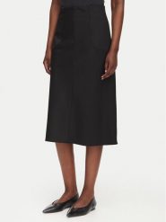 HUGO Spódnica midi Rasiana 50564165 Czarny Regular Fit. Czarne spódnice damskie Hugo, bez wzorów, z syntetyku, midi. Za 764.99 zł.