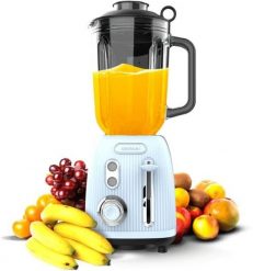 Cecotec Power Black Titanium RetroBlue 1,5 l Blender stołowy 1200 W Czarny, Jasny Niebieski. Czarne blendery Cecotec. Za 216.48 zł.