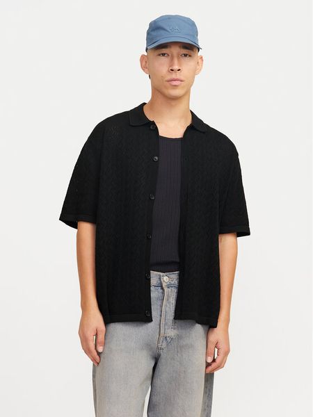 Jack & Jones Koszula Tyler 12272863 Czarny Loose Fit. Czarne koszule męskie Jack & Jones, m, bez wzorów, z bawełny, bez kołnierzyka, bez ramiączek. Za 119.99 zł.