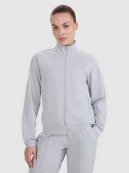4F Bluza treningowa regular szybkoschnąca damska - szara M. Szare bluzy damskie 4F, m, bez wzorów, z dzianiny, klasyczne, bez ramiączek, bez kaptura. W wyprzedaży za 129.99 zł.