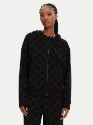 HUGO Bluza Flokki 50531659 Czarny Relaxed Fit. Czarne bluzy damskie Hugo, xl, bez wzorów, z bawełny, bez ramiączek, bez kaptura. Za 289.99 zł.