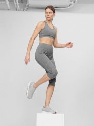 4F Legginsy treningowe 3/4 szybkoschnące damskie XS. Szare legginsy damskie 4F, bez wzorów, z dzianiny. Za 79.99 zł.
