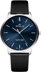 Zegarek męski Appella L70012.5215Q czarny. Czarne zegarki męskie Appella, bez wzorów. Za 1,480.00 zł.