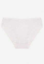 Białe Bawełniane Majtki Figi z Gumką w Pasie i Koronką Obetta. Białe majtki damskie Born2be, z bawełny. Za 4.99 zł.