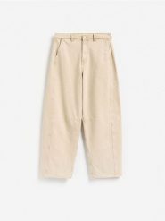 Jeansy barrel leg z przeszyciami - beżowy. Brązowe jeansy damskie Reserved, bez wzorów, z denimu. Za 199.99 zł.