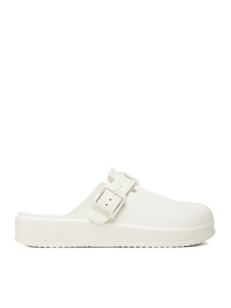 Hunter Klapki CEO-W-835123 Biały. Białe klapki damskie Hunter, bez wzorów, z syntetyku, bez obcasa, bez zapięcia. Za 129.99 zł.