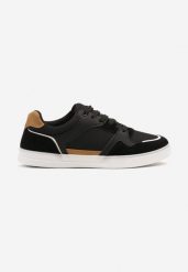 Czarne Buty Sportowe z Przeszyciami Nanivaia. Czarne buty sportowe męskie Born2be, bez wzorów, bez zapięcia. Za 84.99 zł.
