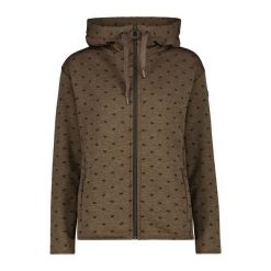 Damska elastyczna polarowa bluza z kapturem CMP Performance. Brązowe bluzy damskie CMP, m, bez wzorów, z polaru, sportowe, bez ramiączek, z kapturem. Za 342.50 zł.