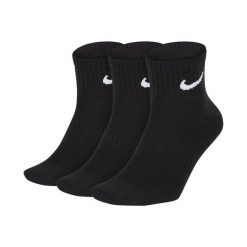 Skarpetki treningowe Nike Everyday Lightweight Ankle 3 pack do kostki. Czarne skarpetki damskie Nike, bez wzorów, z bawełny. Za 58.99 zł.