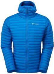 Kurtka puchowa Montane Anti-Freeze Lite Hoodie - electric blue. Niebieskie kurtki męskie Montane, m, bez wzorów, z puchu, bez kaptura. Za 880.93 zł.