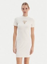 Guess Sukienka codzienna V4YK02 KCDH1 Écru Regular Fit. Sukienki damskie Guess, na co dzień, xxs, z aplikacjami, z bawełny, bez kołnierzyka, bez ramiączek, proste. Za 269.99 zł.