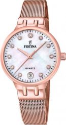 Zegarek damski Festina F20716-1 CYRKONIE różowe złoto. Czerwone zegarki damskie Festina, złote. Za 906.23 zł.