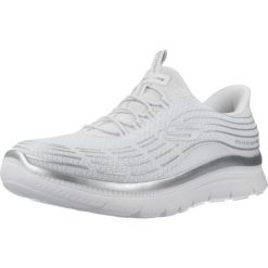 Buty SKECHERS PLUS SOFT LUSTER Biały. Białe obuwie trekkingowe damskie Skechers, z syntetyku, bez zapięcia. Za 292.99 zł.
