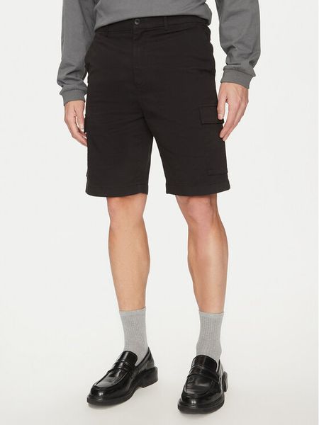 Calvin Klein Szorty materiałowe Modern Twill K10K114067 Czarny Regular Fit. Czarne szorty męskie Calvin Klein, bez wzorów, z bawełny. Za 219.99 zł.