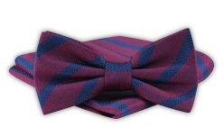Mucha Męska z Poszetką - Alties - Duże Paski. Czerwone krawaty i muchy Alties, bez wzorów, eleganckie. Za 54.00 zł.