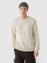 4F Bluza dresowa nierozpinana bez kaptura męska - beżowa M. Brązowe bluzy sportowe męskie 4F, m, bez wzorów, z bawełny, bez kaptura. W wyprzedaży za 79.99 zł.