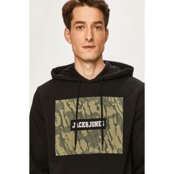 Jack & Jones - Bluza. Czarne bluzy męskie Jack & Jones, l, bez wzorów, z bawełny, bez ramiączek, z kapturem. Za 169.90 zł.
