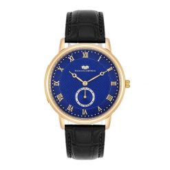 Rhodenwald & Söhne Zegarek Moonlight z prawdziwej skóry w kolorze czarnym Zegarki 1 ct Męskie. Czarne, analogowe zegarki męskie Rhodenwald & Söhne, z aplikacjami, z koronki, z mosiądzu. Za 539.99 zł.