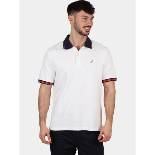 Koszulka polo męska Nautica Leonid. Białe koszulki sportowe męskie Nautica, m, bez wzorów, bez ramiączek, żeglarskie. Za 369.00 zł.
