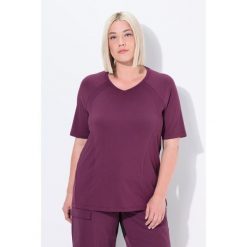 Damskie Bluzka funkcyjna szybkoschnąca dekolt w serek rękawy 1/2. Czerwone koszulki sportowe damskie Ulla Popken, plus size, bez wzorów, z elastanu, bez ramiączek. Za 199.99 zł.