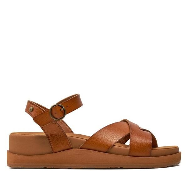 Sandały Roxy. Brązowe sandały damskie Roxy, bez wzorów, bez obcasa, na płaskiej podeszwie, bez zapięcia. Za 209.99 zł.