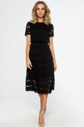 Sukienka wieczorowa dwuczęściowa koronkowa czarna. Czarne sukienki damskie MOE, na imprezę, xxl, bez wzorów, z koronki, eleganckie, bez kołnierzyka, bez ramiączek. Za 389.00 zł.