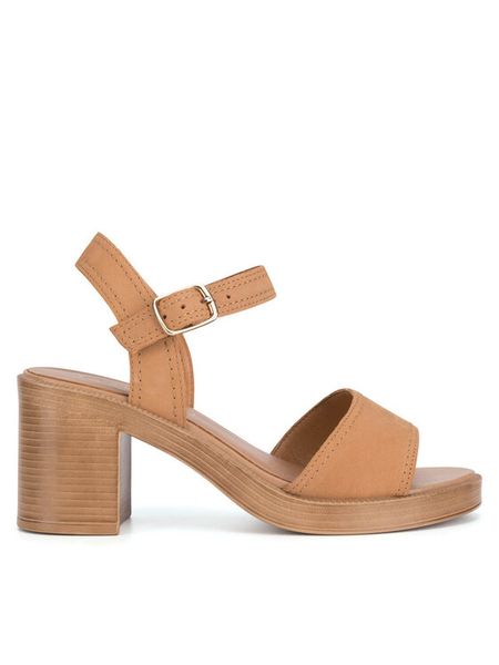 Lasocki Sandały RST-KSENIA-02 Brązowy. Brązowe sandały damskie Lasocki, bez wzorów, ze skóry, bez obcasa, na słupku, bez zapięcia. Za 169.99 zł.