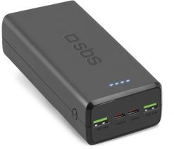 SBS TTBB30000PD20K bank mocy Litowo-polimerowy (LiPo) 30000 mAh Czarny. Czarne powerbanki SBS Mobile. Za 129.00 zł.