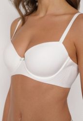 Biały Gładki Biustonosz o Klasycznym Fasonie Amanei. Białe biustonosze Renee, bez wzorów. Za 39.99 zł.