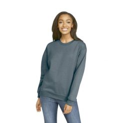 Bluza z okrągłym dekoltem Gildan Midweight Softstyle. Niebieskie bluzy damskie GILDAN, xl, bez wzorów, z bawełny, klasyczne, bez ramiączek, bez kaptura. Za 125.00 zł.