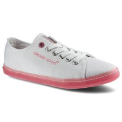 Białe Trampki Cross Jeans Damskie Lekkie Półbuty. Białe półbuty damskie Cross Jeans, na lato, bez wzorów, z jeansu, bez obcasa, na płaskiej podeszwie, bez zapięcia. Za 99.99 zł.