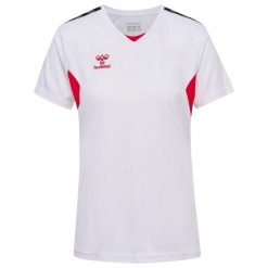 Damski jersey Hummel Authentic PL. Białe koszulki sportowe damskie Hummel, bez wzorów, z jersey, bez ramiączek, do piłki nożnej. Za 220.50 zł.