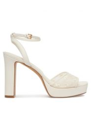 Aldo Sandały Chicglimmer 14296205 Biały. Białe sandały damskie Aldo, bez wzorów, z materiału, bez obcasa, na słupku, bez zapięcia. Za 419.99 zł.