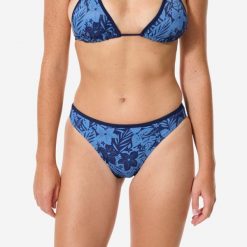Dół kostiumu kąpielowego damski Decathlon Nina Borneo. Niebieskie bikini Decathlon, bez wzorów. Za 29.99 zł.
