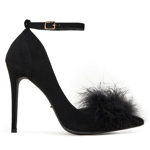 Szpilki DeeZee. Czarne szpilki damskie DeeZee, bez wzorów, bez obcasa, na szpilce, bez zapięcia. Za 149.99 zł.