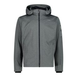 Kurtka turystyczna z kapturem CMP. Szare kurtki męskie CMP, bez wzorów, z polaru, sportowe, z kapturem. Za 349.40 zł.