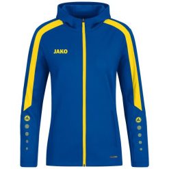 Bluza dresowa z kapturem Jako Power. Niebieskie bluzy damskie Jako, s, bez wzorów, z dresówki, bez ramiączek, z kapturem. Za 386.50 zł.