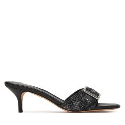 Klapki Coach. Czarne klapki damskie Coach, bez wzorów, bez obcasa, bez zapięcia. Za 889.99 zł.