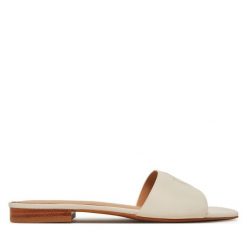 Klapki LAUREN RALPH LAUREN. Białe klapki damskie Lauren Ralph Lauren, bez wzorów, bez obcasa, bez zapięcia. Za 431.99 zł.