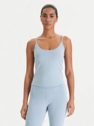 Guess Top V6RP14 KD952 Niebieski Slim Fit. Niebieskie topy damskie Guess, m, z aplikacjami, z syntetyku, bez kołnierzyka, bez ramiączek. Za 199.99 zł.