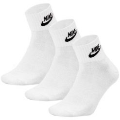 Skarpety Za Kostkę Unisex Adult Everyday Essential (zestaw 3 Sztuk). Białe skarpetki damskie Nike, bez wzorów. Za 117.99 zł.