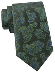 Krawat Męski - Angelo di Monti - Zielony, Wzór Paisley. Zielone krawaty i muchy Angelo di Monti, bez wzorów, z tkaniny, eleganckie. Za 45.00 zł.